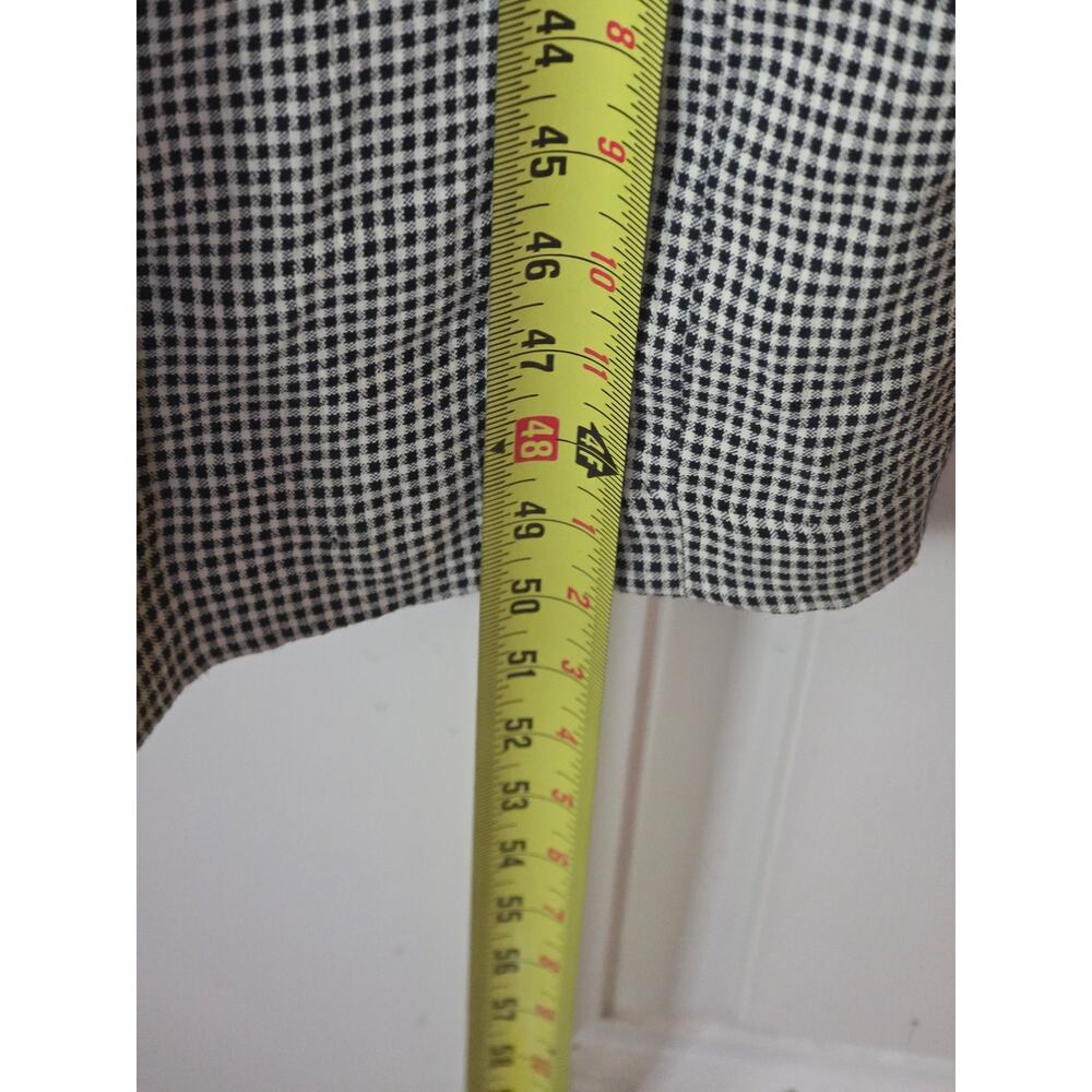 Vintage Ann Taylor Houndstooth Midi Dress Size 6 Black White Button Front 90s - Picture 5 of 7